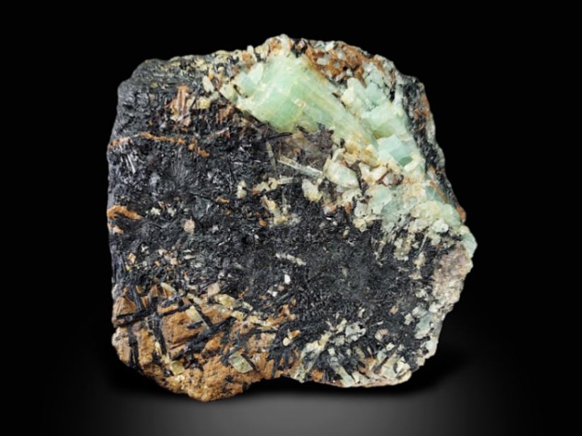 Auction For Breathtaking Aquamarine with Tourmaline Crystals: Rare Specimen from Kunar, Afghanistan